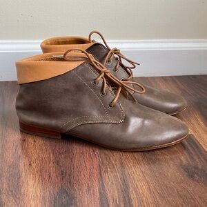 Juil Leather Ankle Booties Small Heel Copper Grounding Earthing Shoes Ahi